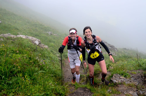 Teens hiking in the French Alps.