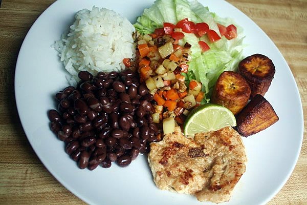 Traditional casado in Costa Rica