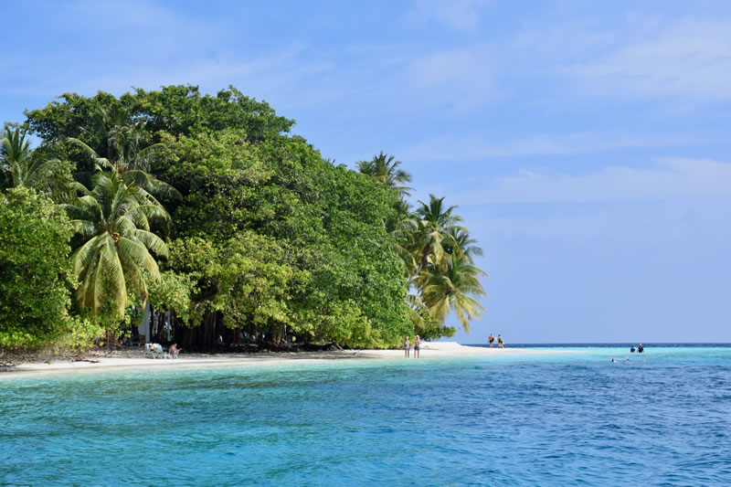 The aqua-blue water of the Indian Ocean, Maldives