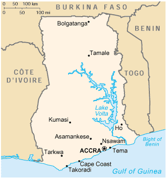 Map of Ghana.