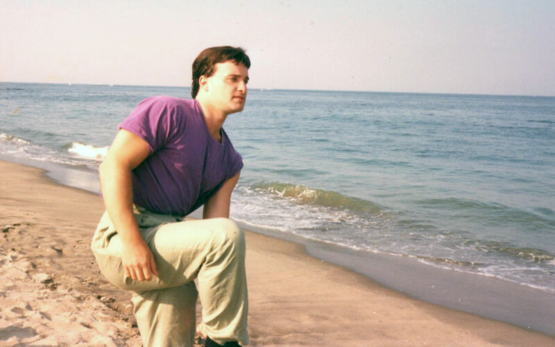 Gregory Hubbs on a beach in Morocco.