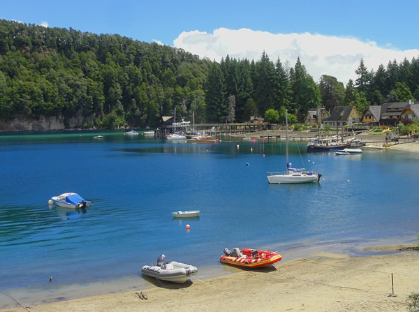 Boats on a lake in Bariloche