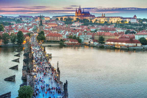 Travel to study abroad as an African American, on a bridge in Prague.