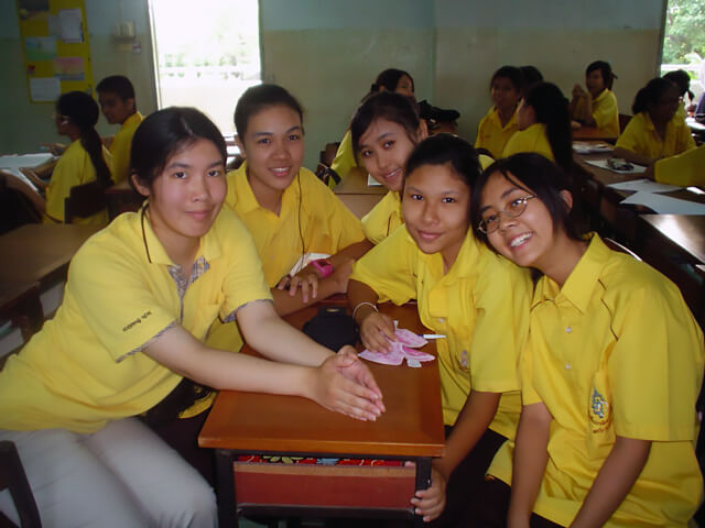 Author studying in Thailand High School