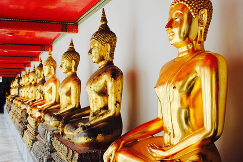 Gold Buddhas in Bangkok, Thailand.