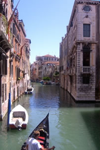 A canal in Venice, Italy.