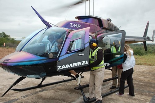 Helicopter ride over Victoria Falls.