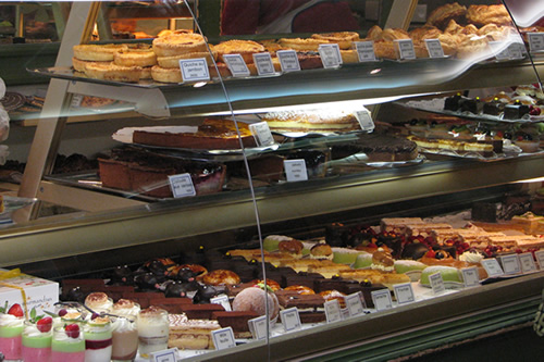 Budget food from a bakery in Arles, France.