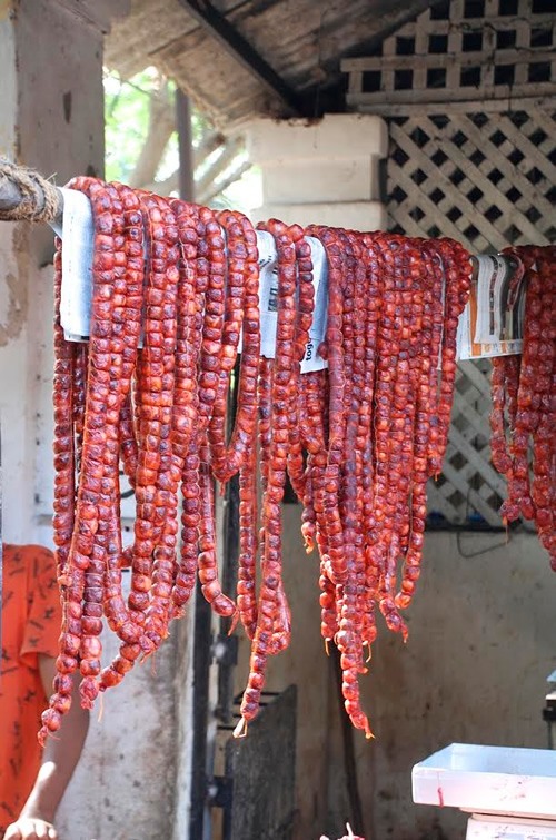 Goa's Portuguese-influenced cuisine is famous for its pork sausages.