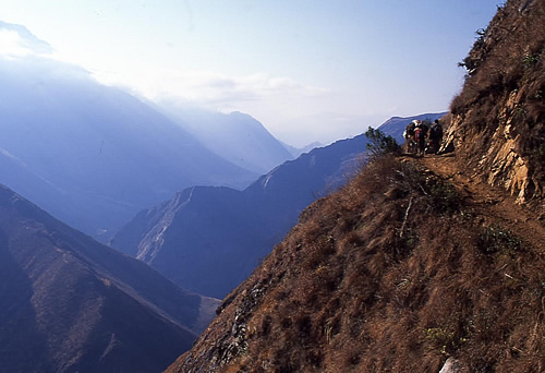 Mountain track through the Apurimac Canyon in Peru.