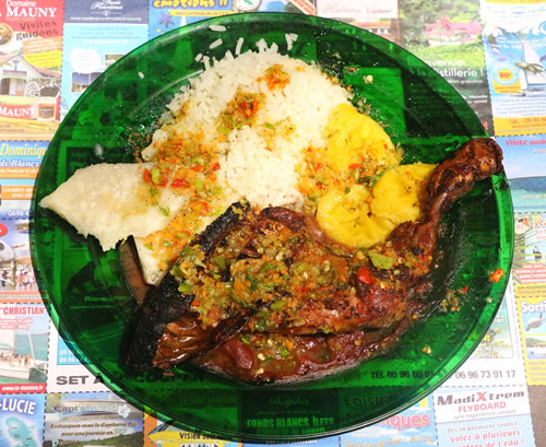 Poulet boucané, Fort-de-France, Martinique.