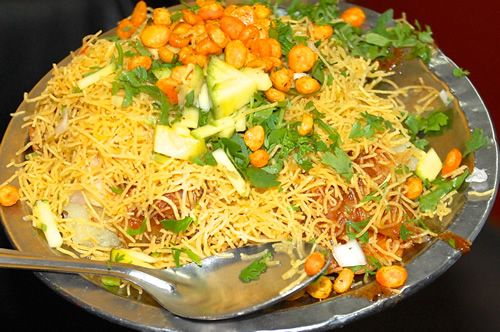 Sev puri in Mumbai.