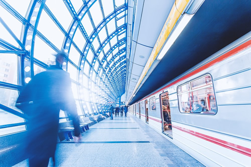 Metro stop in Prague.