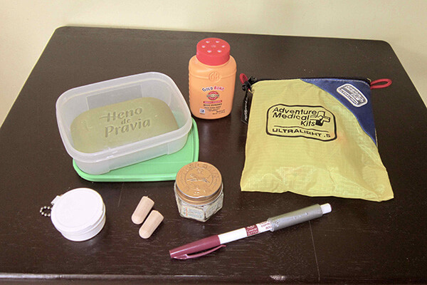 Basics of a medical kit to pack and travel light.