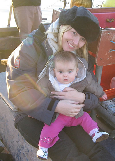 Author and her child in Norway.