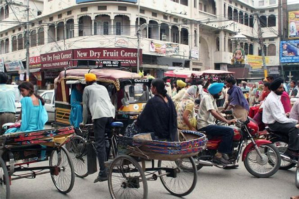 Rickshaws in India.