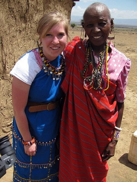 Author with woman in Kenya.