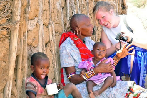 Kenya: Doing a documentary with a woman and her children.