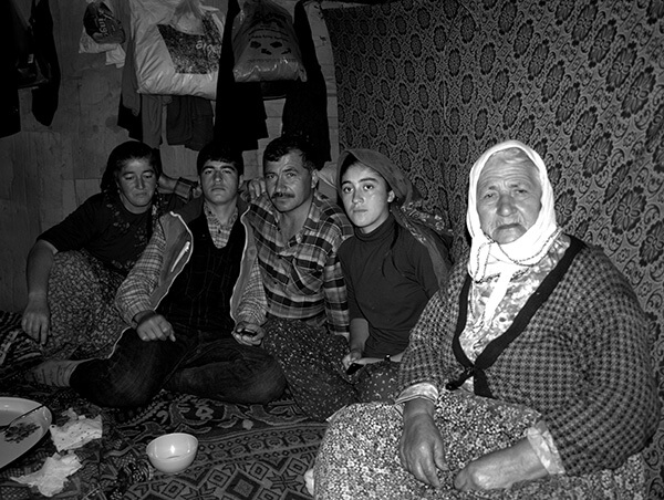 Turkish nomadic family in their tent.