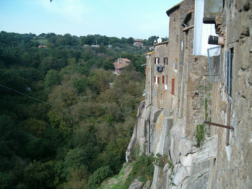 View from a window of ancient town walls at the Centro Pokkoli travel writing retreat.