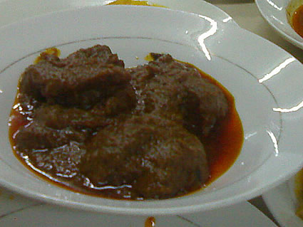 Beek Rendang dish in Indonesia.