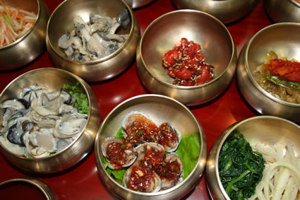 A selection of South Korean banchan.