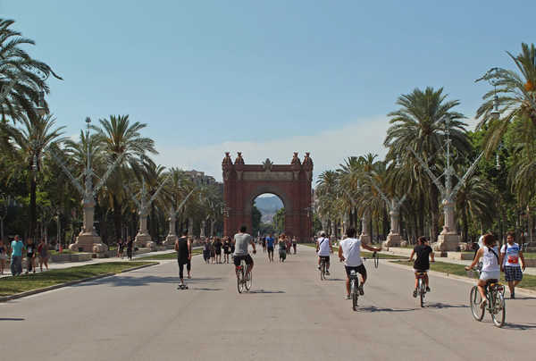 Biking in Barcelona, Spain.