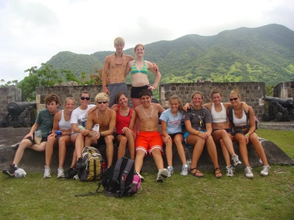 Teens gathered for a photo on the tour.