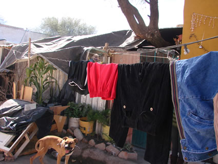 Makeshift shelter before Casita Linda.