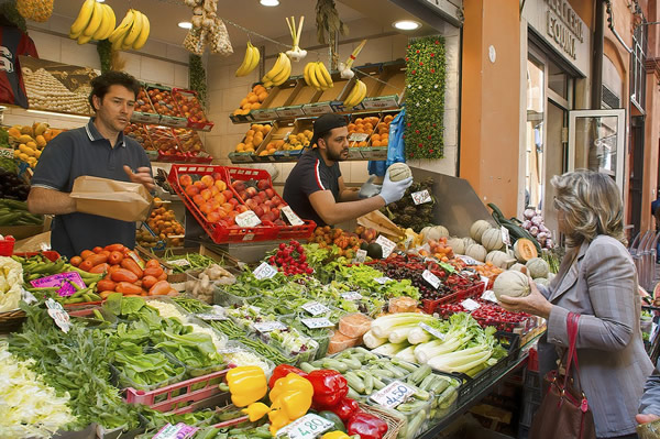 An market in Florence, Italy.