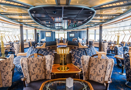 Interiors of the Hurtigruten coastal steamers.