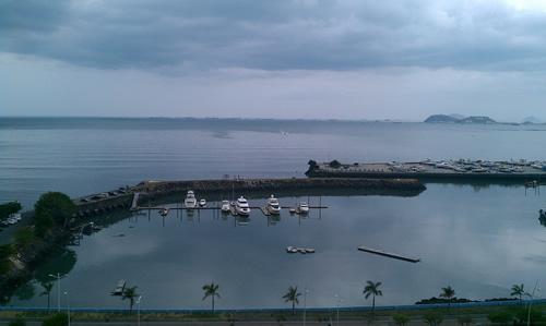 Panama City Bay with boats in Panama.