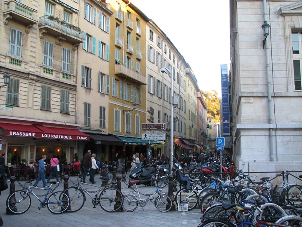 Stroll through busy old Nice, on the French Riviera.