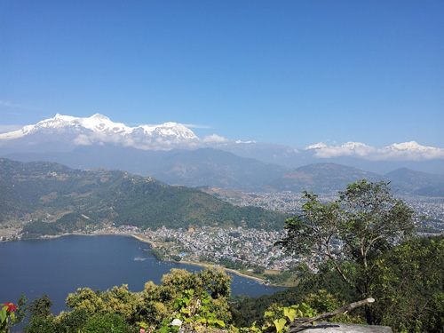 Adventure travel trekking in the hilles over Pokhara, Philippines.