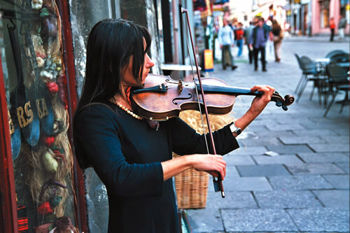 A violinist in Poland