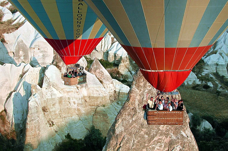 Deep valley ballooning in Cappadocia.  Credit: Kapadokya Balloons Goreme.