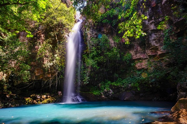 Waterfall in a forest of Costa Rica.