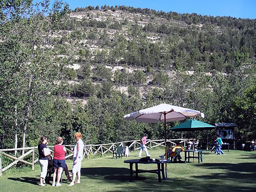 A shared area outside in a village in Spain.