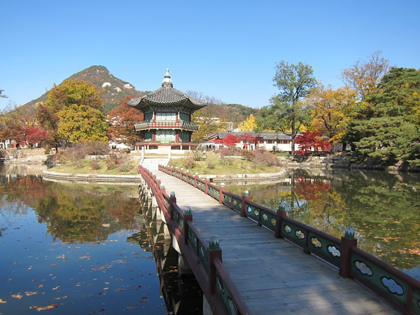 A peaceful garden in the metropolis of Seoul, South Korea.