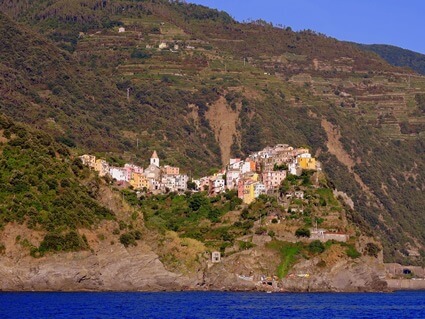 Corniglia from the sea.