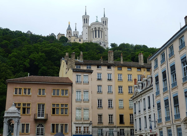 A square in the old town of Lyon, France