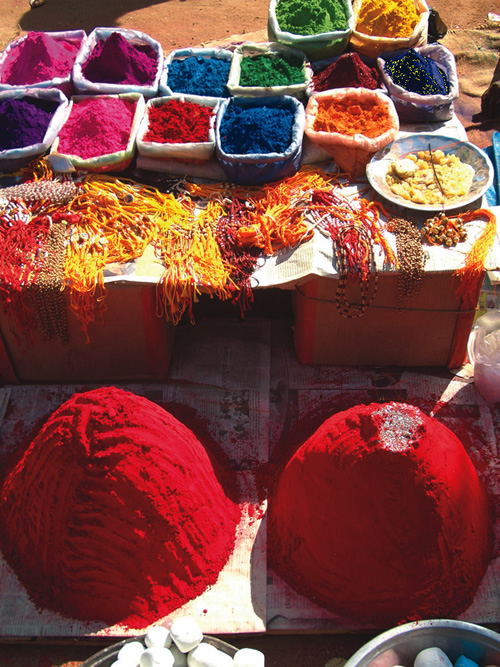 Powders for Hampi festival in India.