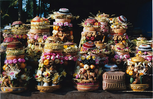 Bali temple food offerings.