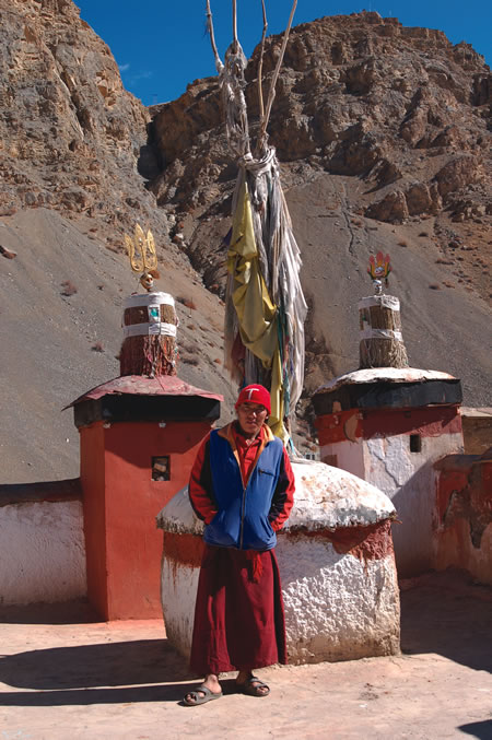 A Buddhist monk at Ki monastery.