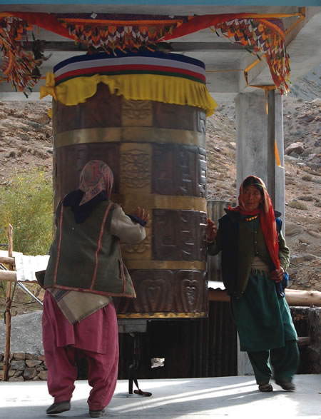 Buddhist Prayer Wheel in Northern India.