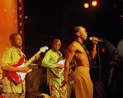 Seun Kuti and Egypt 80 performing.